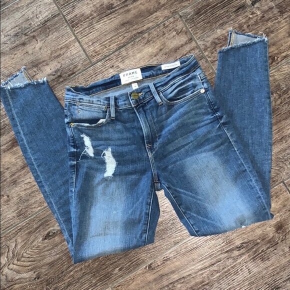 Frame Le High Skinny Crop Jeans - Picture 1 of 7